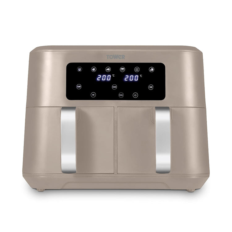 Vortx 8.5L Dual Basket Air Fryer With Dual Cook Function 2400W Midnight Blue Chrome