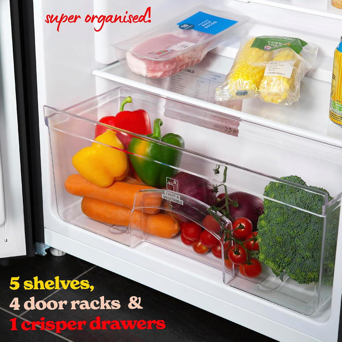 Freestanding Larder Fridge 242L Black