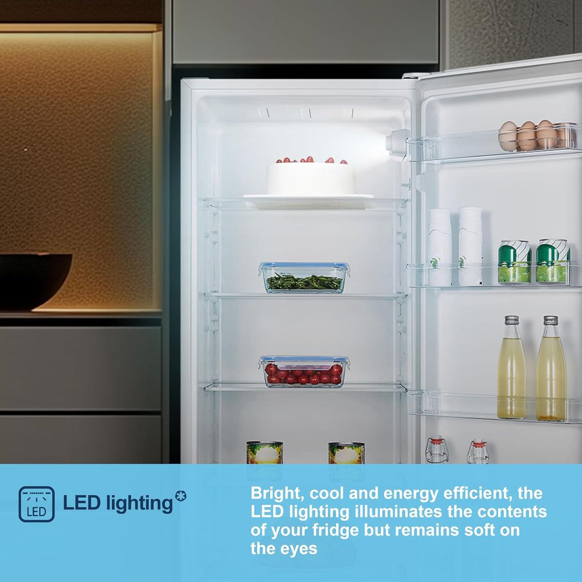 Freestanding Larder Fridge 242L 55cm White