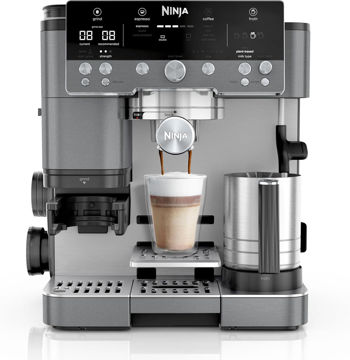 Ninja Luxe Premier 3-in-1 Coffee Machine, Silver ES601UK