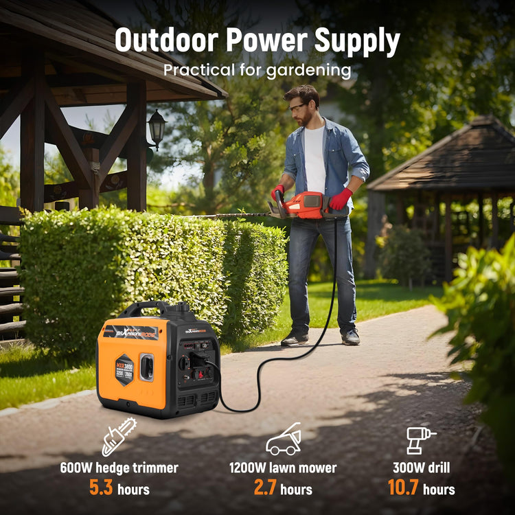 maXpeedingrods 3500W Portable Inverter Generator Petrol Silent for Camping