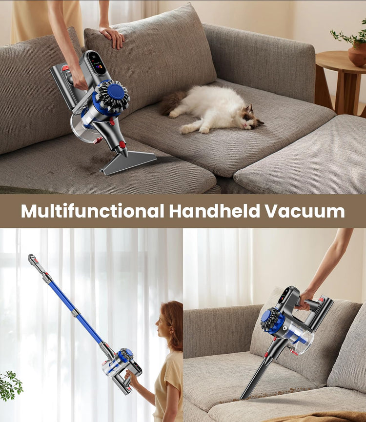 KARDV Cordless Vacuum Cleaner, 500W/40Kpa Vacuum Cleaners for Home, 60Mins Stick Vacuum with LED Display, Anti-Tangle Wireless Vacuum, 8 in 1 Lightweight Vacuum for Hard Floors Carpet Pet Hair