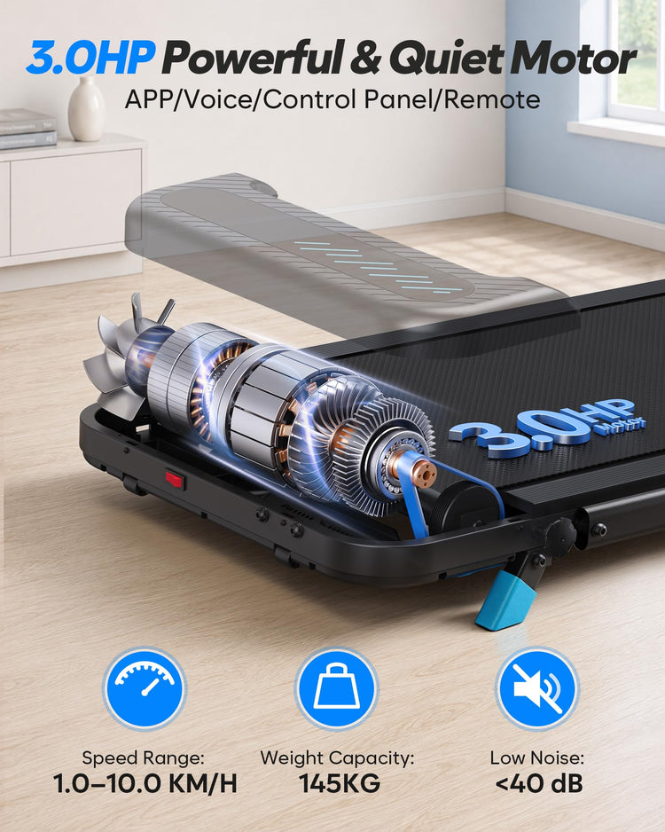 6-in-1 Foldable Treadmill with 10% Incline and Walking Pad Mode