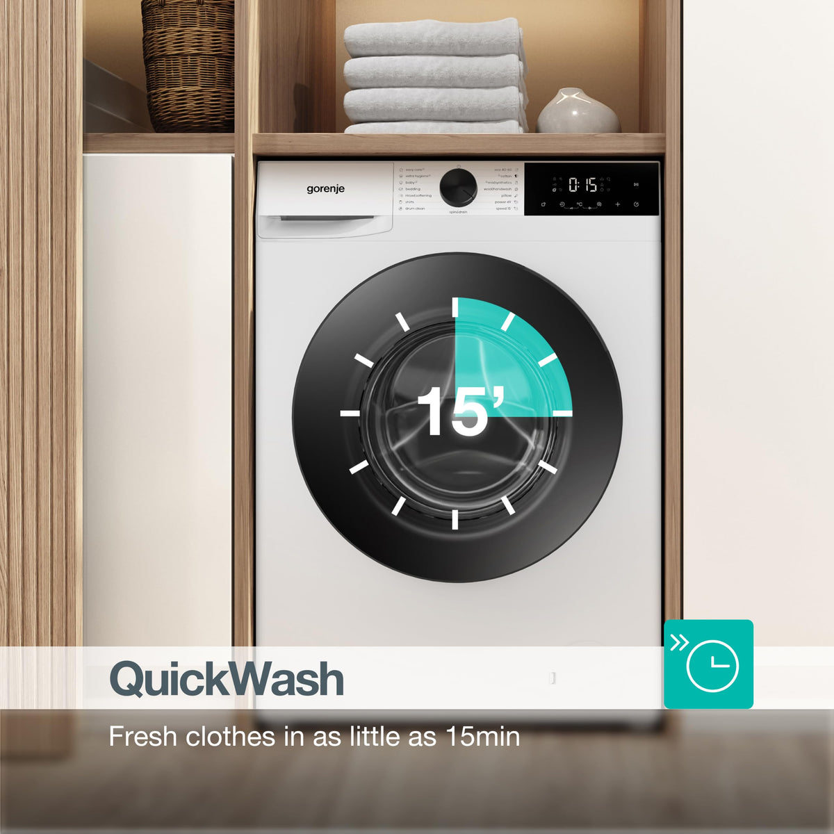 11kg Freestanding Washing Machine with 1400 RPM Spin, Steam & 15 Programs - White