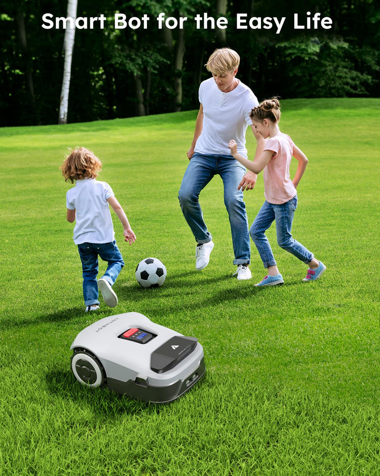 ANTHBOT Robot Lawnmower NO Wire - 600m2, Full Band RTK+4-Eye Vision Robotic Lawn Mower, Automatic Mapping, 30 Multi-zone Management, Accurate