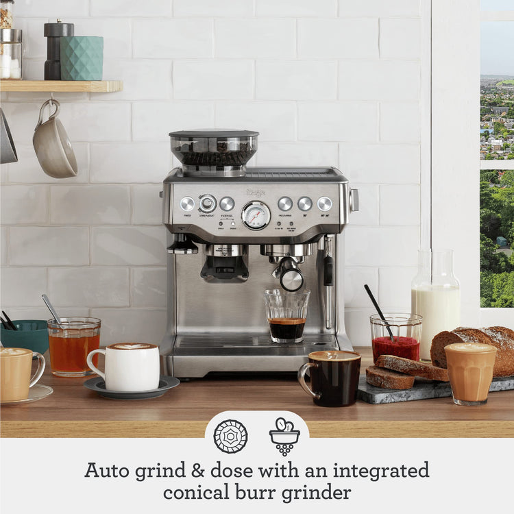 Sage the Barista Express Espresso Machine, Bean to Cup Coffee Machine with Milk Frother, BES875BKS - Black Sesame