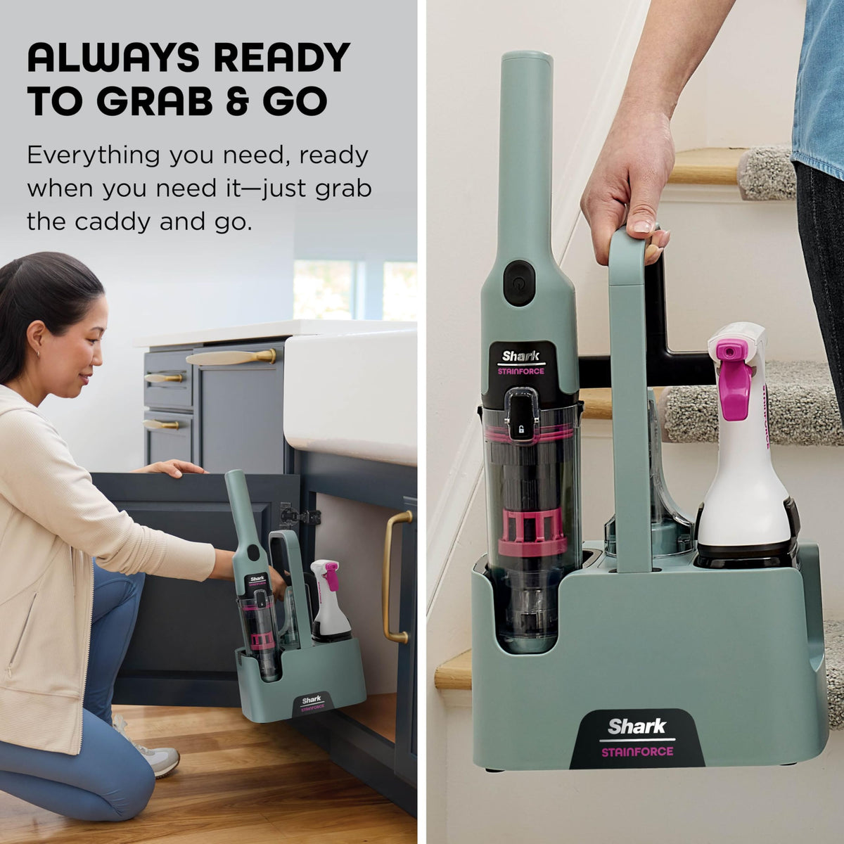 Shark StainForce Cordless Spot Cleaner Lightweight & Portable Spot, Stain, & Odour Eliminator for Carpets