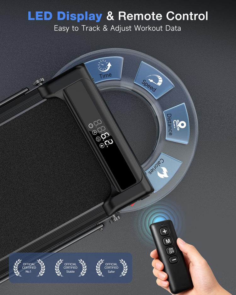 Foldable Walking Pad with 8% Incline and 3.0 HP Motor