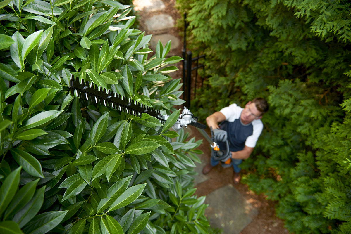 20V Cordless Pole Hedge Trimmer with 45cm Blade, Telescopic Shaft & Adjustable Head