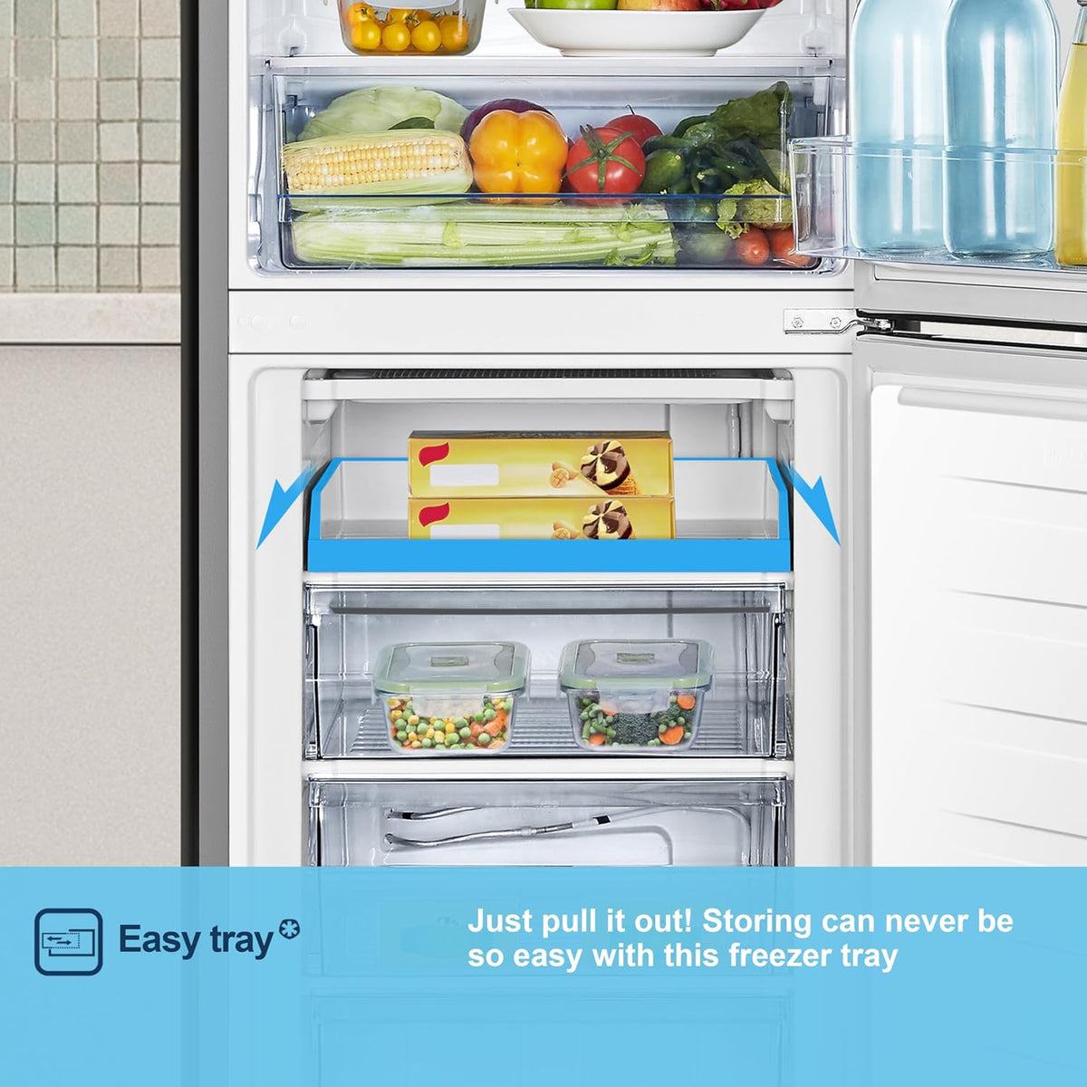 Freestanding Fridge Freezer 252L Silver