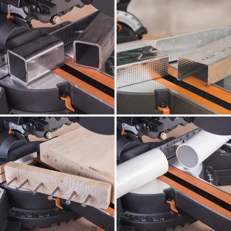 1500W 210mm Sliding Mitre Saw with Multi-Material Blade, Laser Guide & 230mm Slide