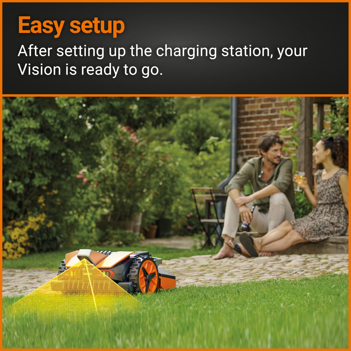 WORX WR206E Landroid Vision Robotic Lawn Mower – 600m2 Patented AIA Mowing Multi-Zone, Auto Charging, 20V PowerShare Battery, Rain Sensor