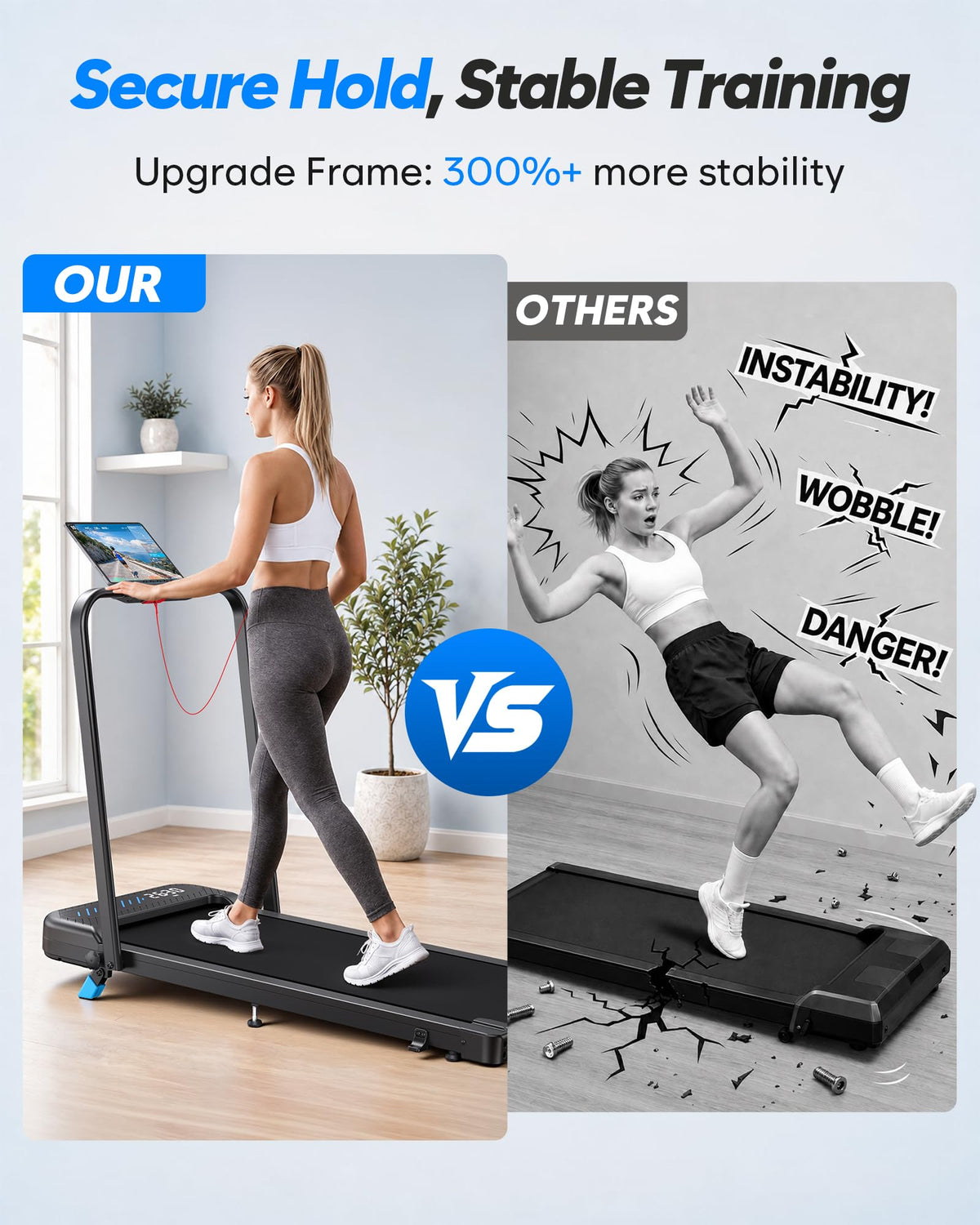 6-in-1 Foldable Treadmill with 10% Incline and Walking Pad Mode