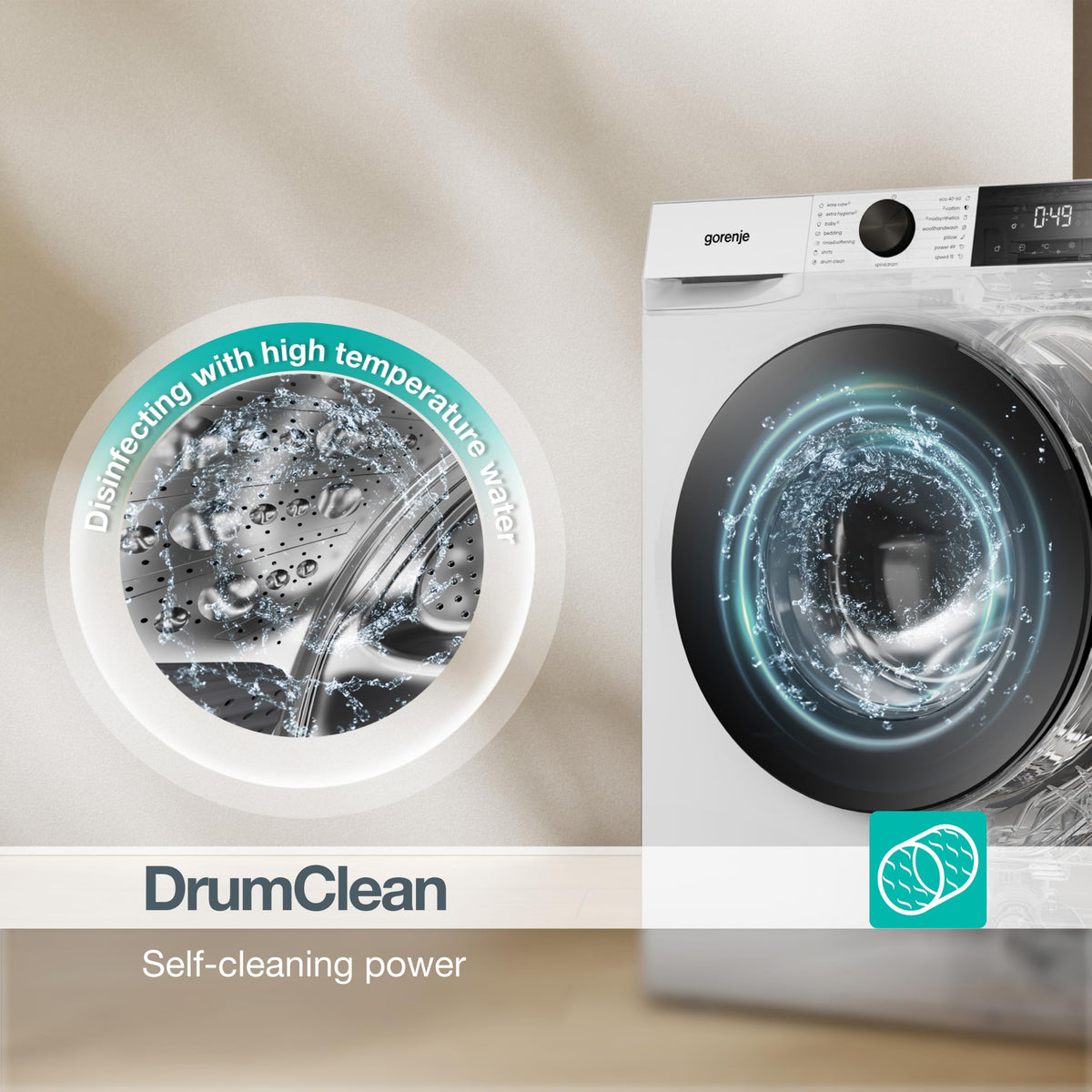 11kg Freestanding Washing Machine with 1400 RPM Spin, Steam & 15 Programs - White