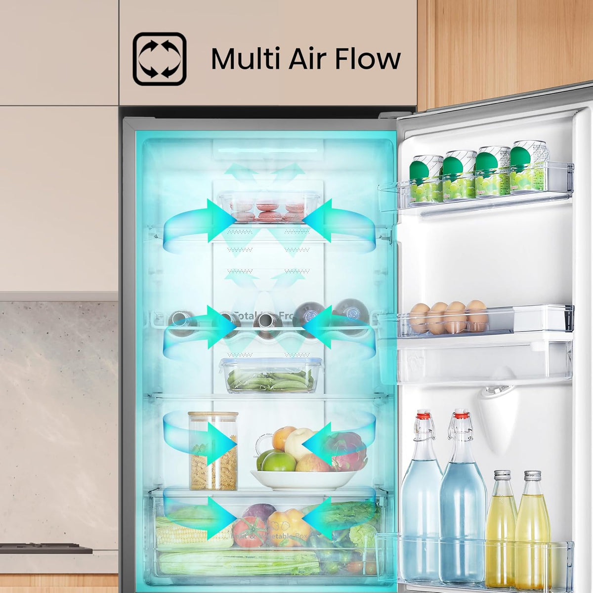 Freestanding Fridge Freezer 256L Silver
