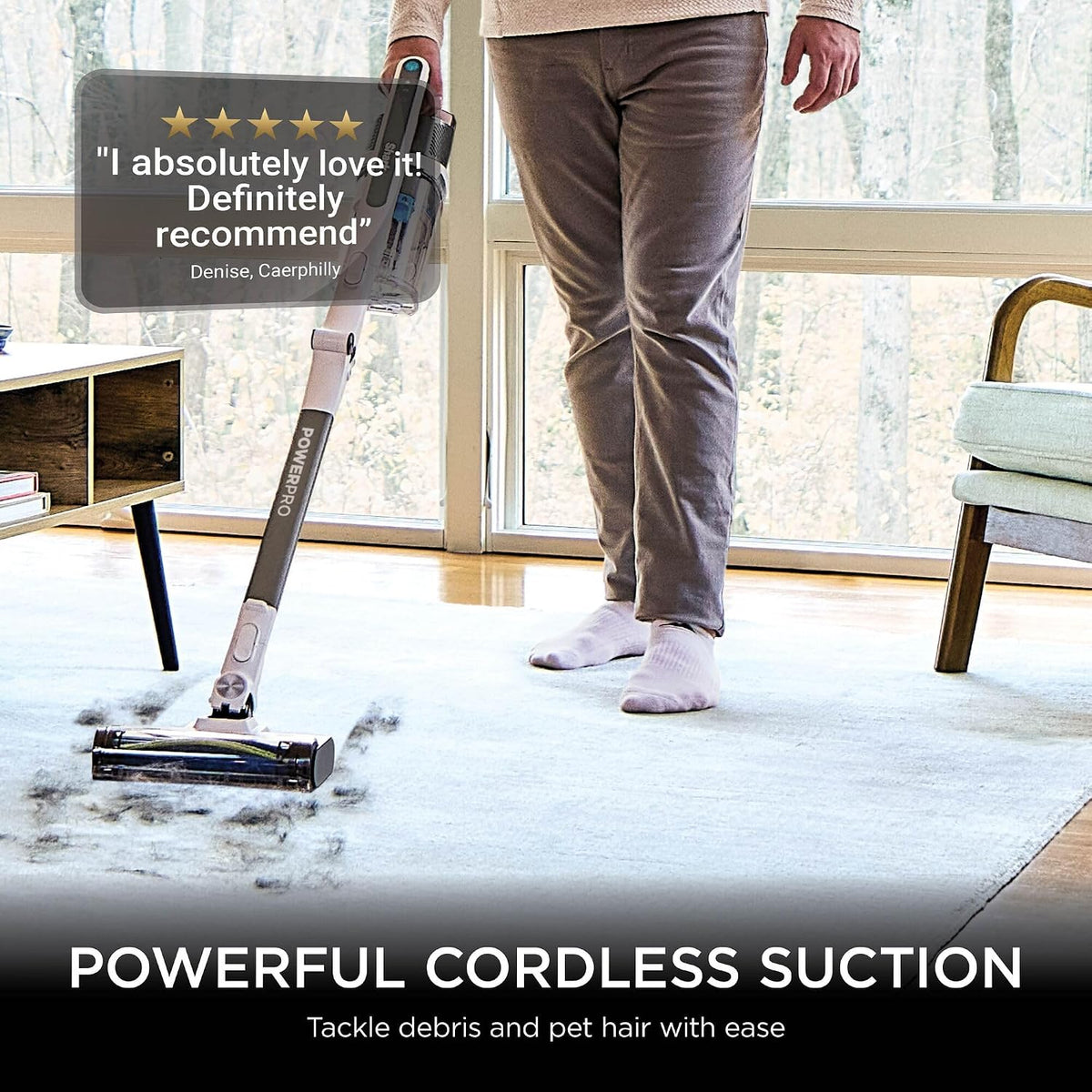 Shark PowerPro Pet Cordless Stick Vacuum Cleaner, Java Metallic, IZ380UKT