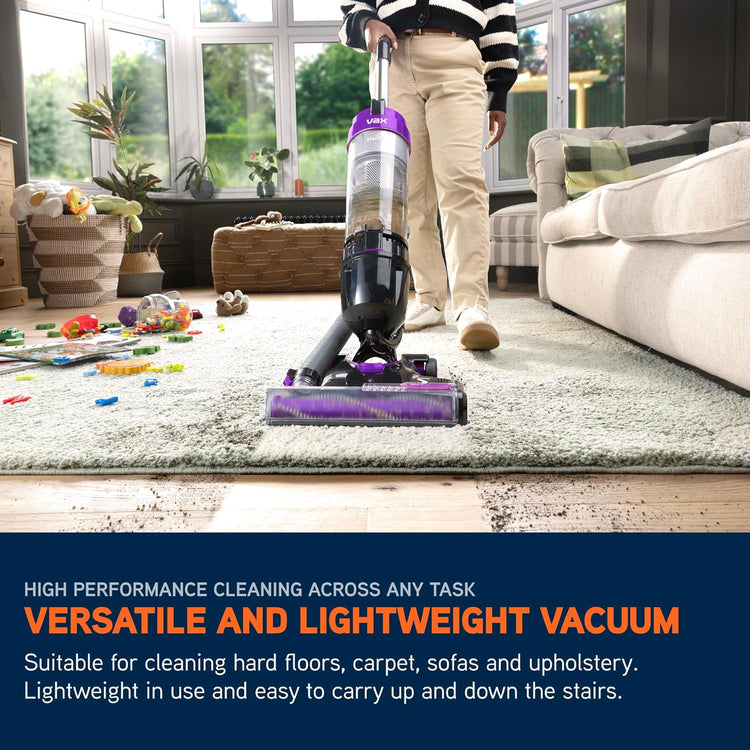 Vax Mach Air Corded Upright Bagless Vacuum Cleaner, Lightweight, Handheld Tool Attachments for Hair, Car, Upholstery, Bed, Mattress, Home cleaning, 820W, 4.9kg, Purple, UCA1GEV1 [Energy Class A]