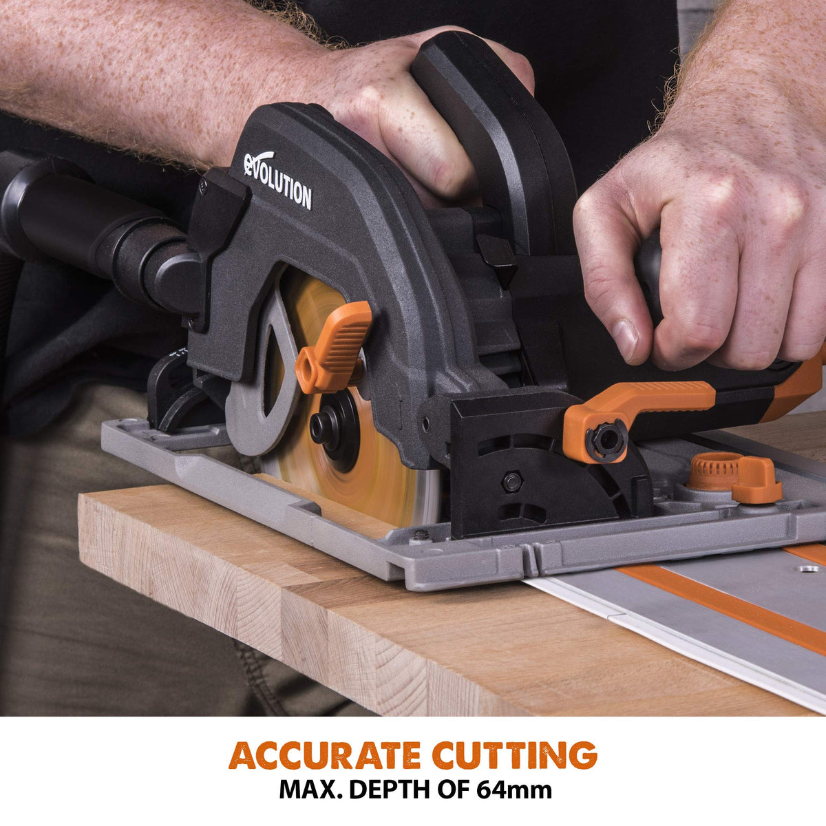 1600W 185mm Multi-Material Circular Saw with 1020mm Guide Track & Adjustable Bevel
