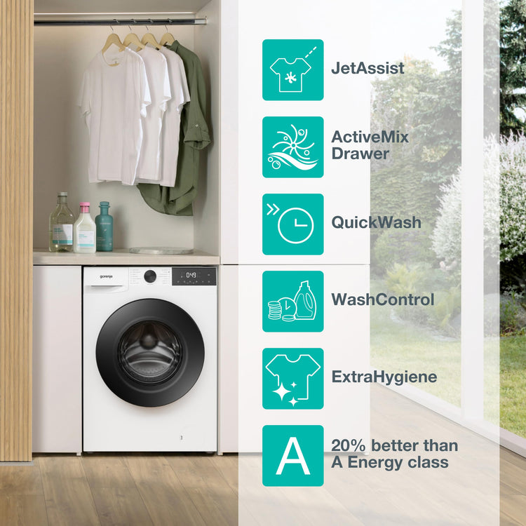 11kg Freestanding Washing Machine with 1400 RPM Spin, Steam & 15 Programs - White