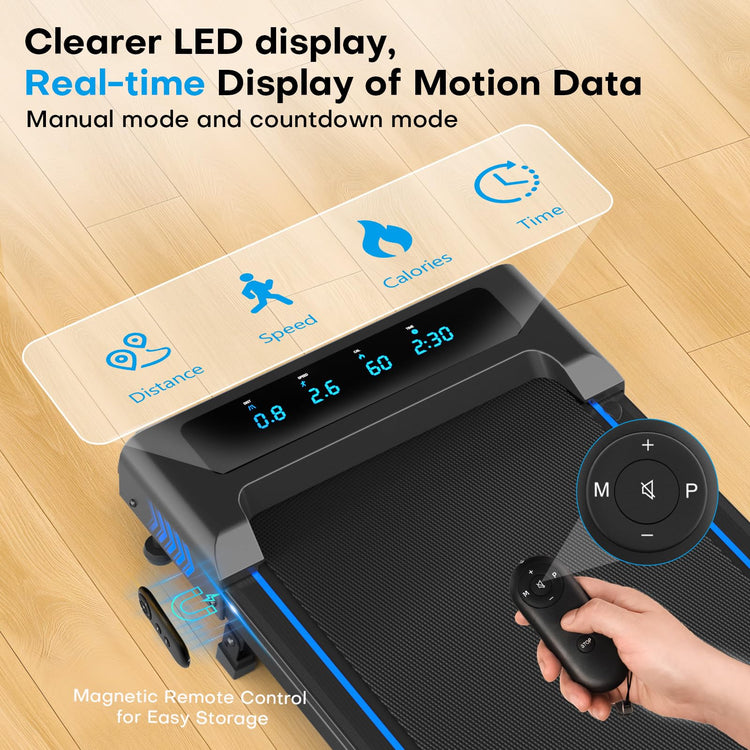 2.5HP Walking Pad Treadmill with 10% Incline, LED Display & 12 HIIT Programs