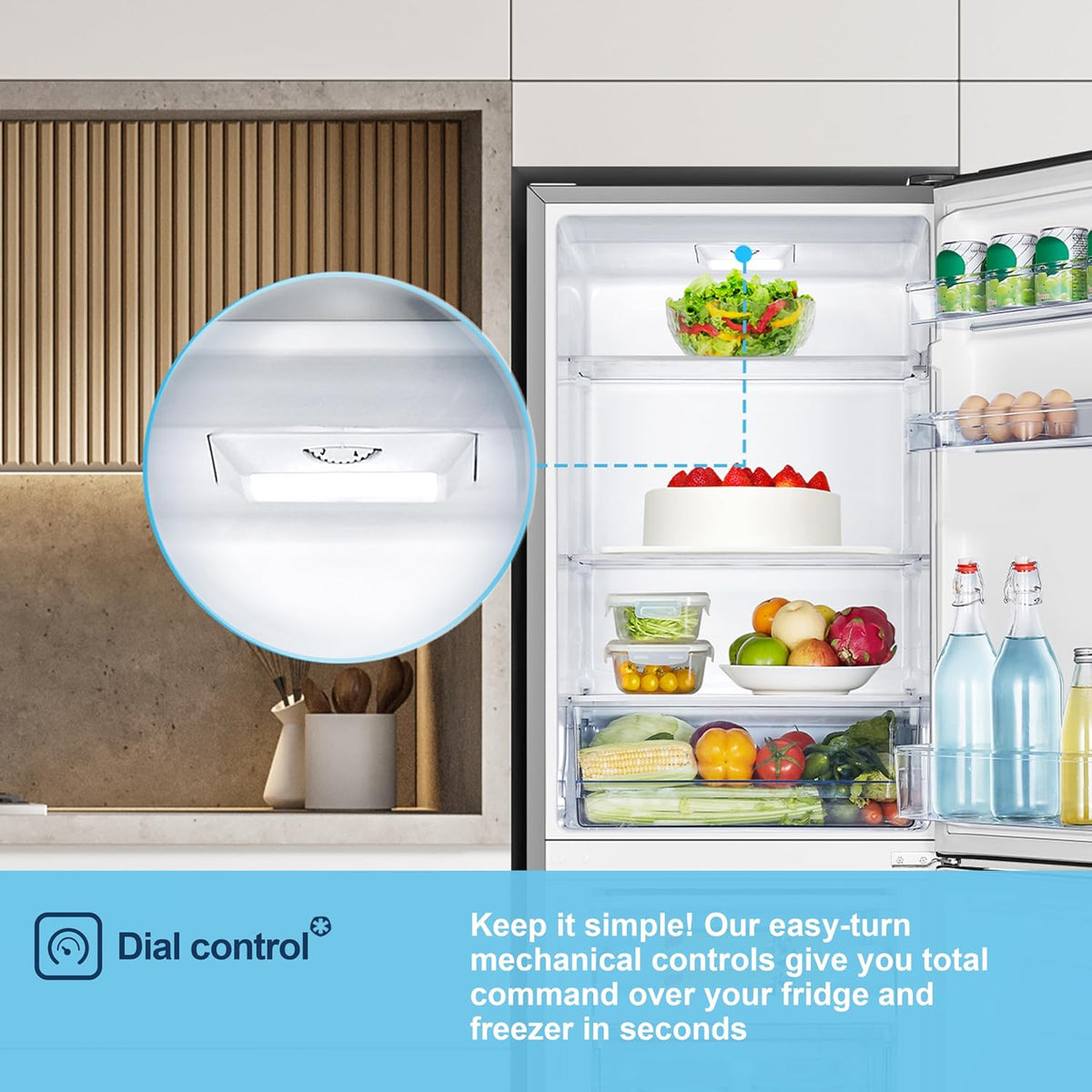 Freestanding Fridge Freezer 252L Silver