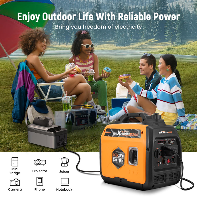 maXpeedingrods 3500W Portable Inverter Generator Petrol Silent for Camping
