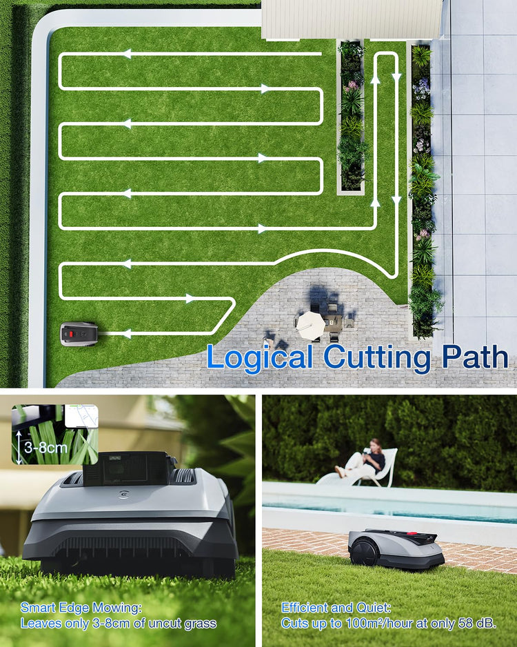 ECOVACS GOAT O600 RTK Robot Lawn Mower,Wire-Free TrueMapping 2.0 RTK Navigation,AIVI AI Obstacle Avoidance,19cm Cutting Width Robot Lawnmower for