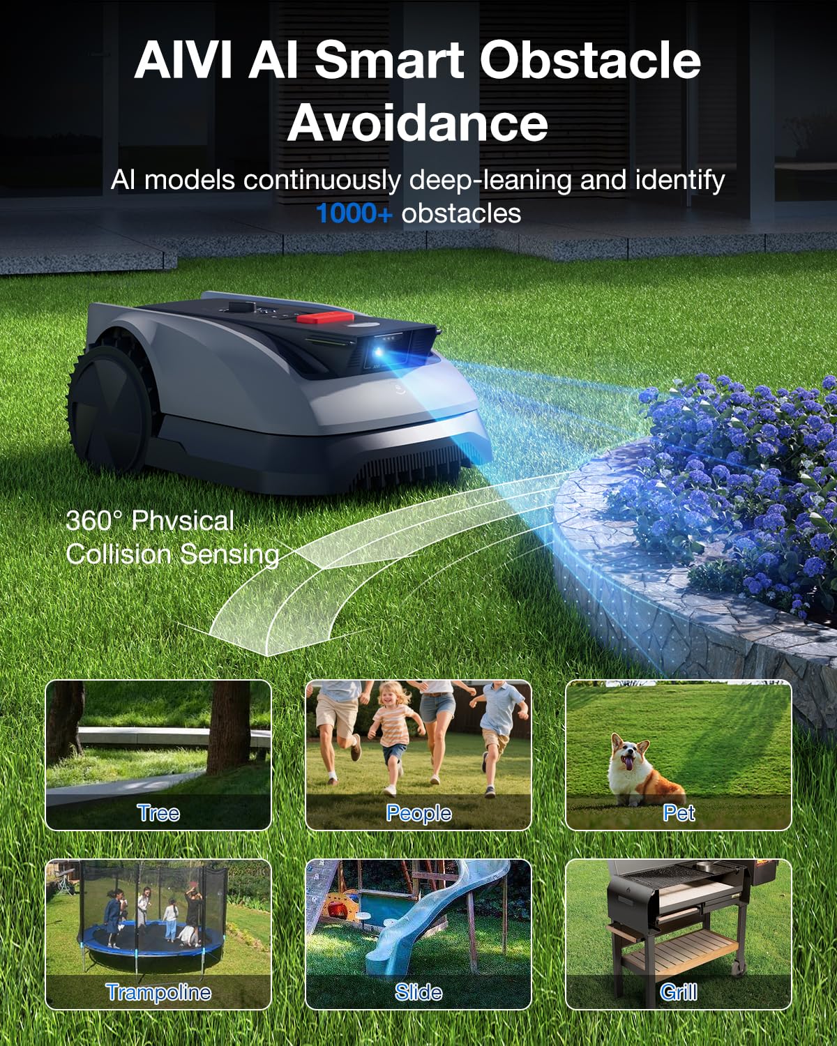 ECOVACS GOAT O600 RTK Robot Lawn Mower,Wire-Free TrueMapping 2.0 RTK Navigation,AIVI AI Obstacle Avoidance,19cm Cutting Width Robot Lawnmower for