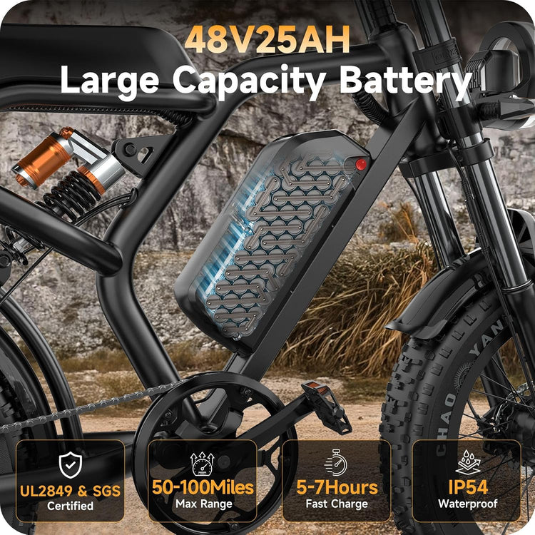 Two Pack Deal: 1800Wh Long Range Electric Bikes (Fat Tyres, 60V 30Ah, Full Suspension)