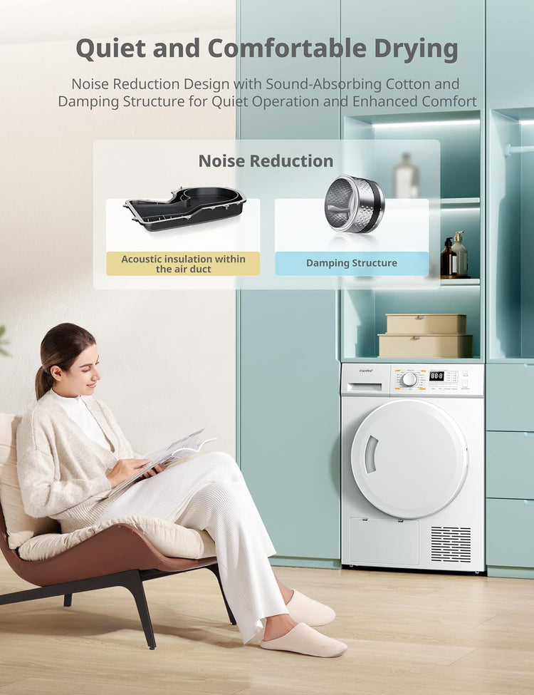COMFEE' 8kg Heat Pump Tumble Dryer Energy Class A+ White CFG09EH80/W-UK