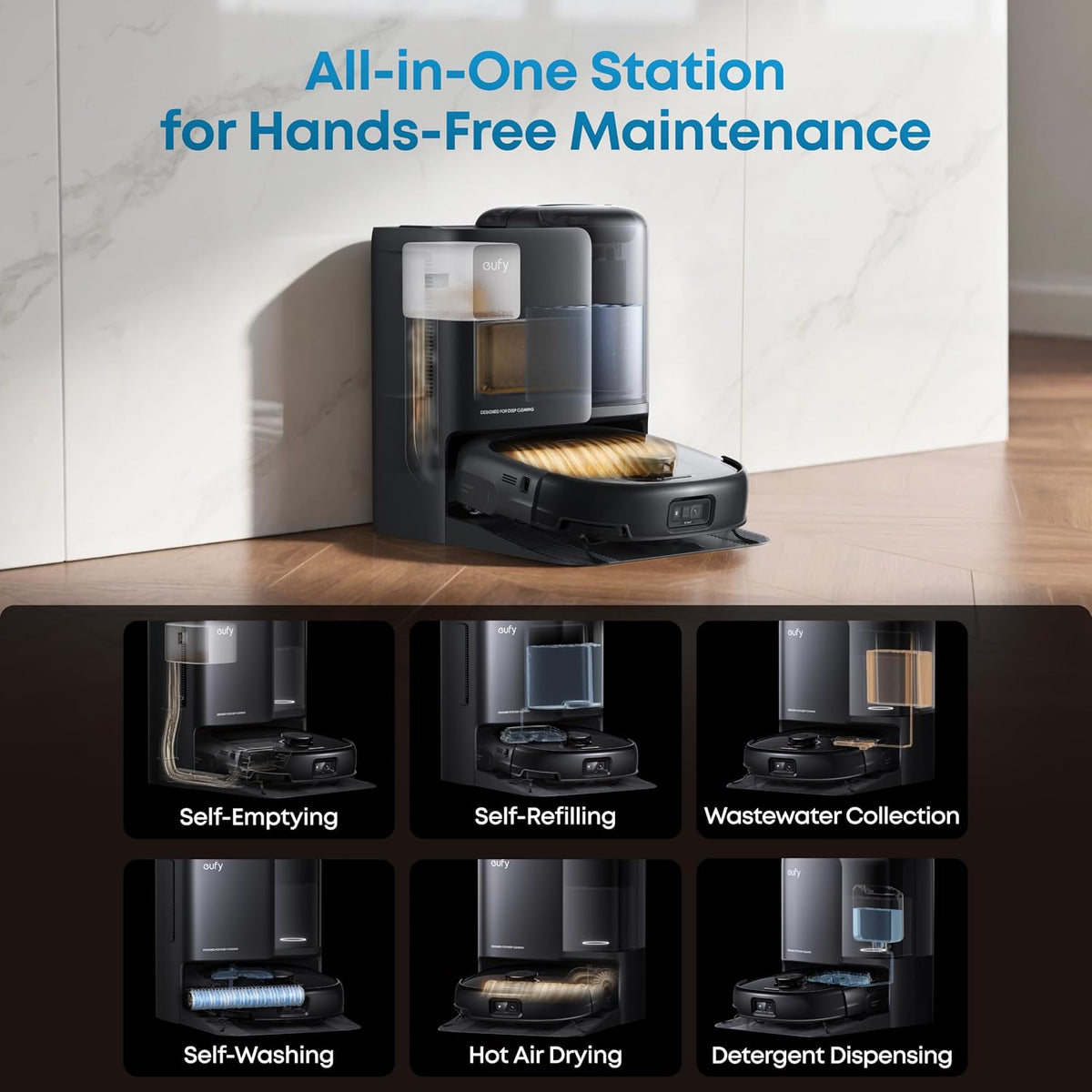 eufy Omni E25 Robot Vacuum and Mop with HydroJet and Cleaning Station