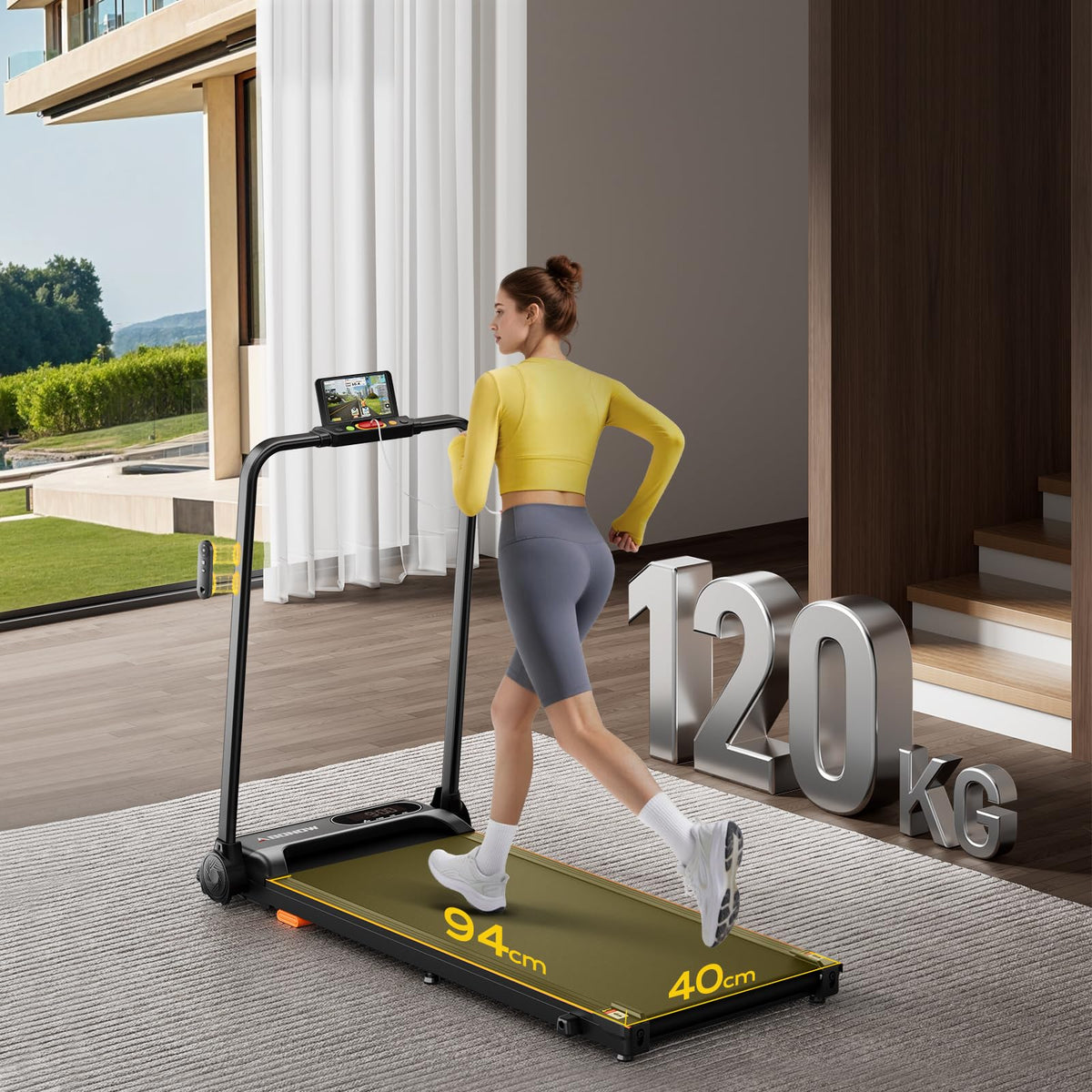 2-in-1 Foldable Treadmill with 8% Incline and 3.0 HP Motor