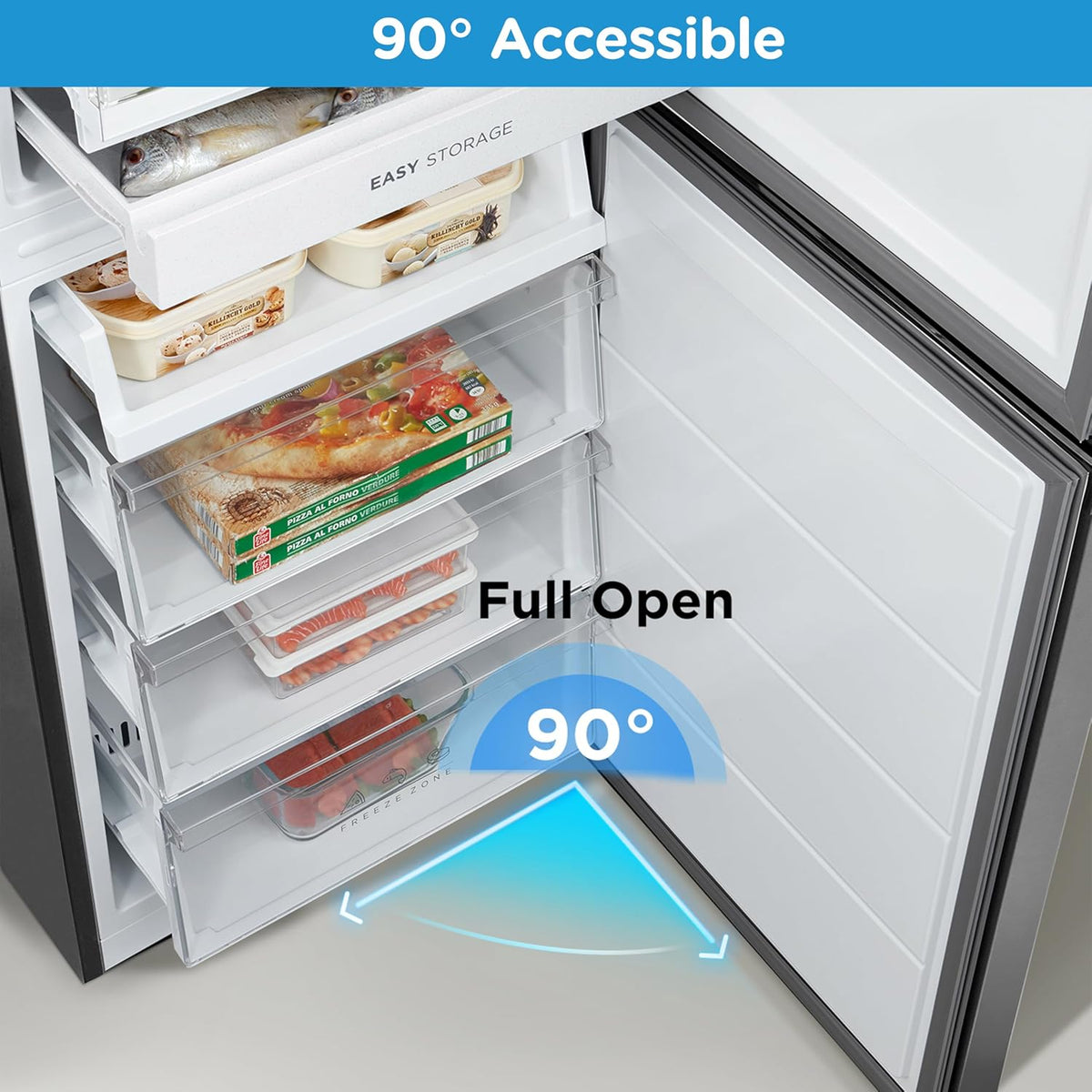 Freestanding Fridge Freezer 273L Stainless Steel