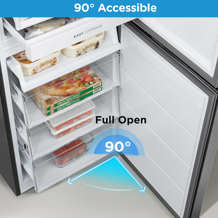 Freestanding Fridge Freezer 273L Stainless Steel