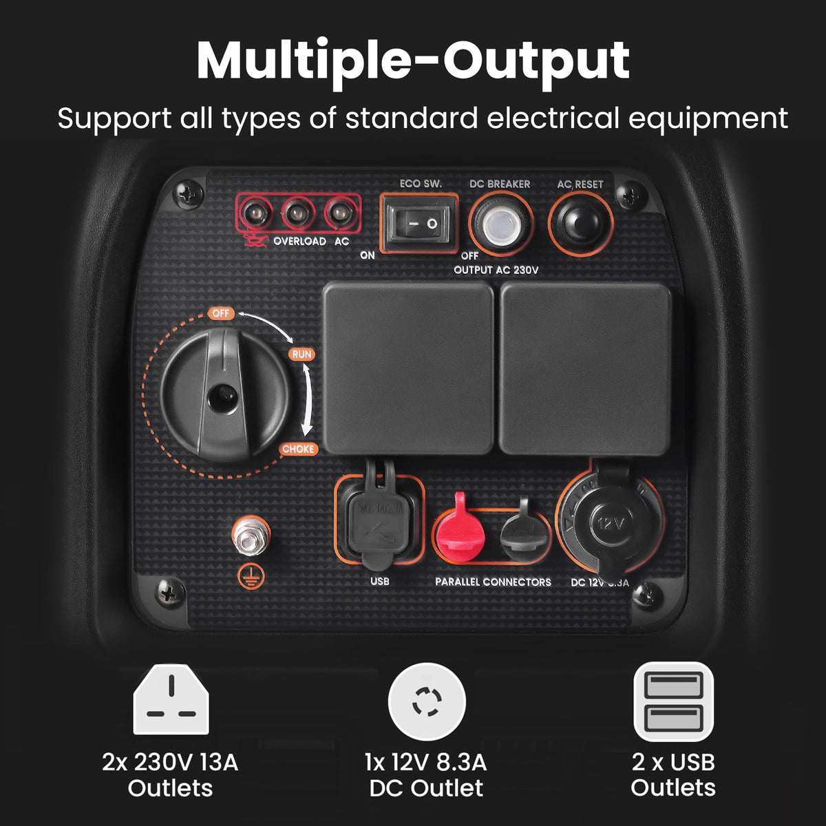 maXpeedingrods 3500W Portable Inverter Generator Petrol Silent for Camping