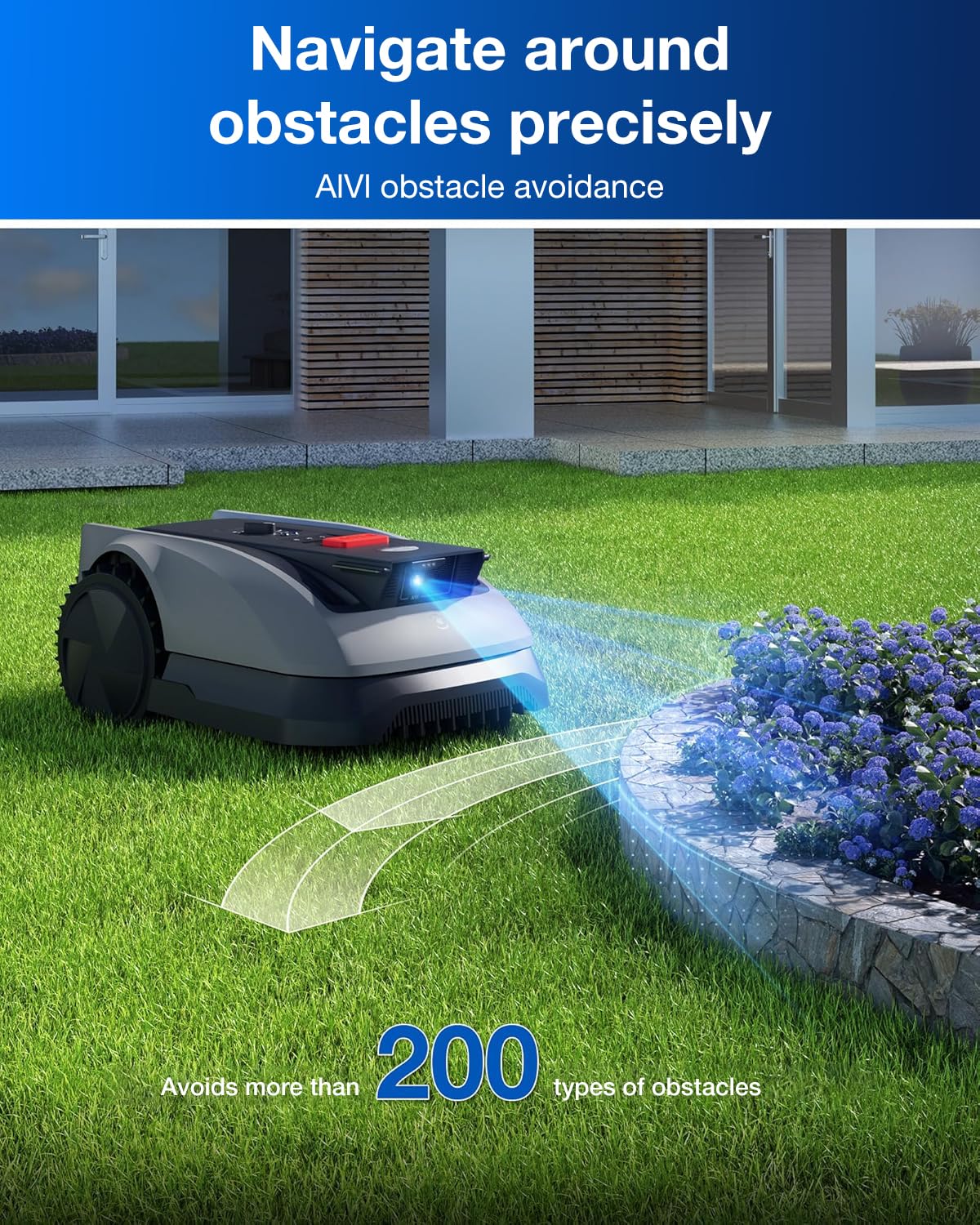 ECOVACS GOAT O600 RTK Robot Lawn Mower,Wire-Free TrueMapping 2.0 RTK Navigation,AIVI AI Obstacle Avoidance,19cm Cutting Width Robot Lawnmower for
