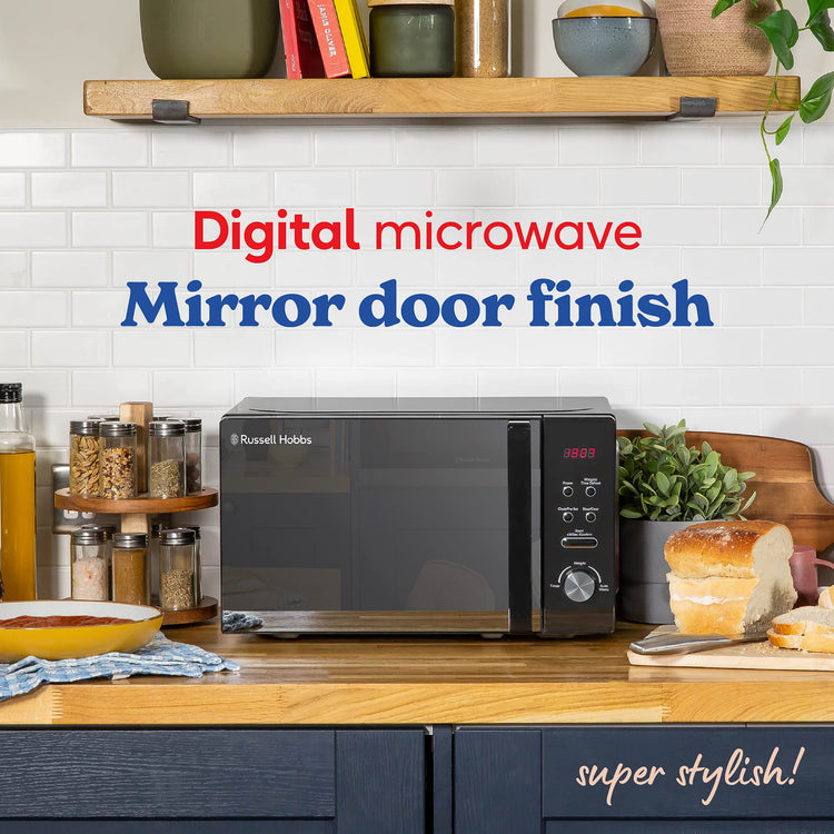 Russell Hobbs RHM2076B 20 Litre 800 W Black Digital Solo Microwave with 5 Power Levels