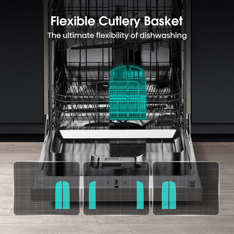 Freestanding Dishwasher 13 Place Settings 6 Programs 47dB Silver