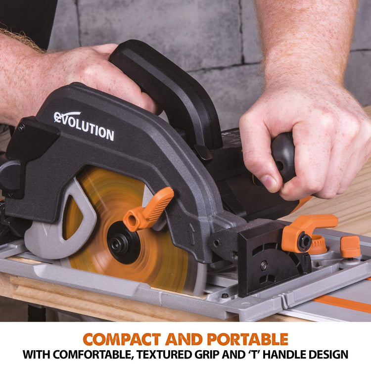 1600W 185mm Multi-Material Circular Saw with 1020mm Guide Track & Adjustable Bevel
