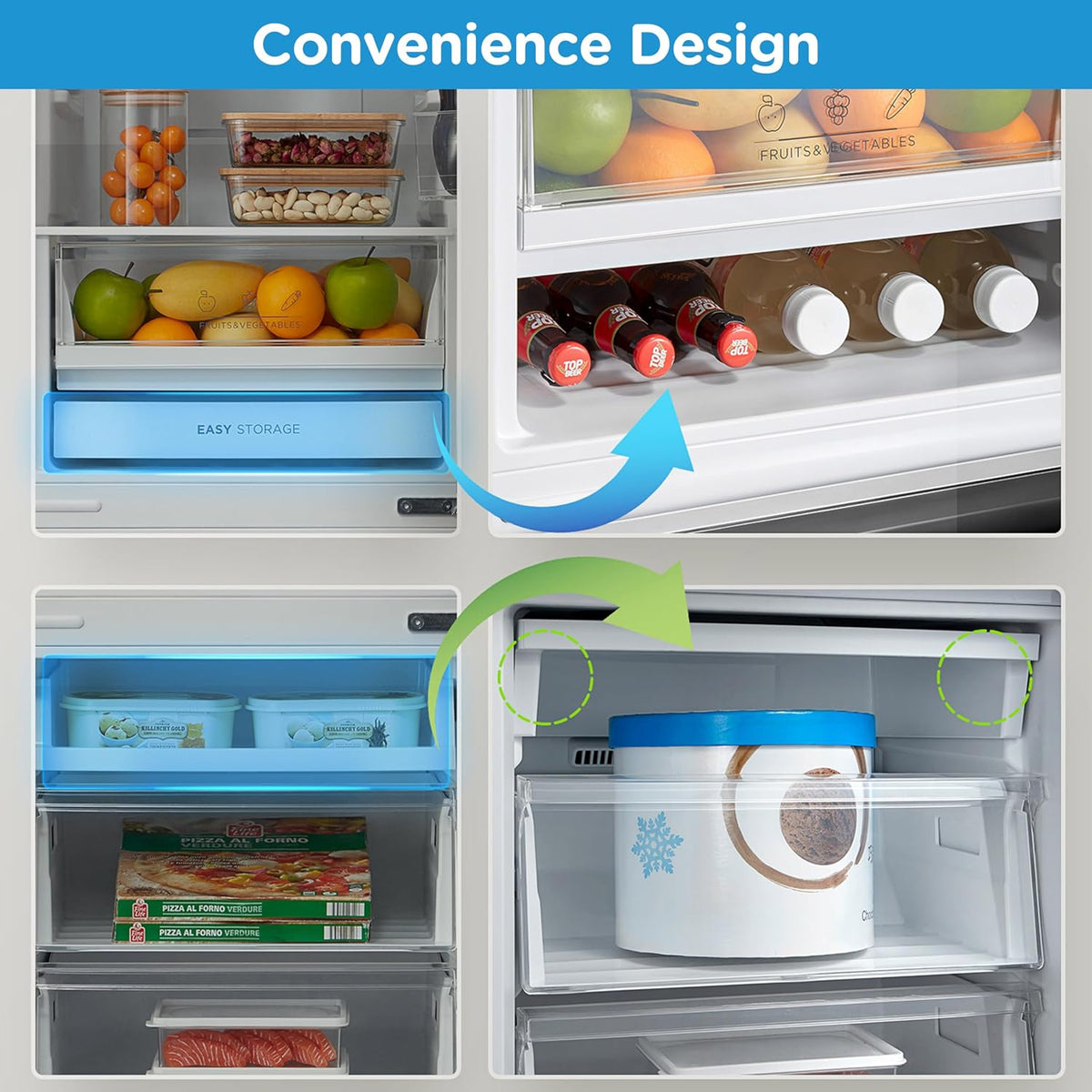 Freestanding Fridge Freezer 273L Stainless Steel