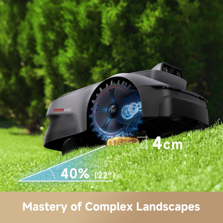 MOVA ViAX 300 Robot Lawnmower without Boundary, Recommended 300 m2, AI-Assisted Auto Mapping, U-Shape Path Planning, Dual-Vision Obstacle Avoidance