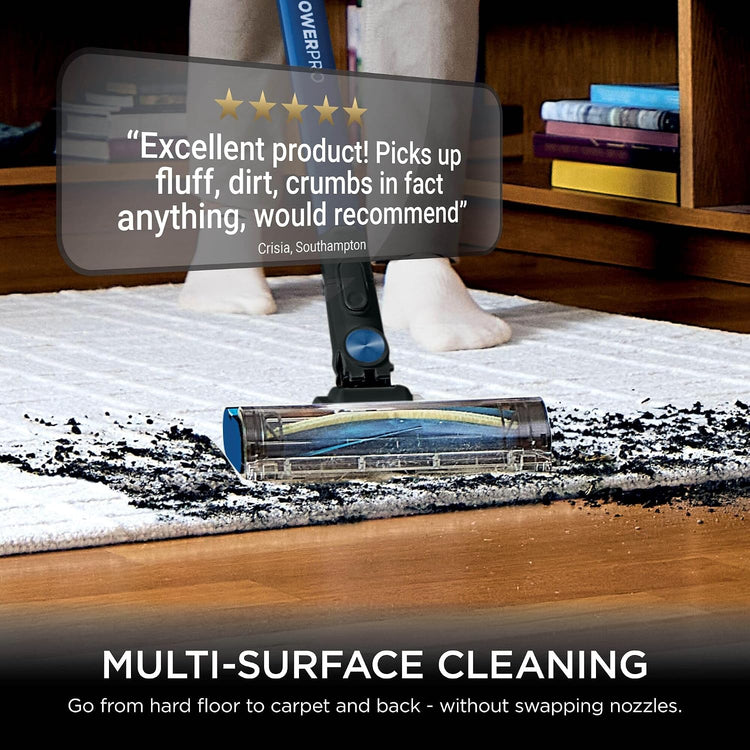 Shark PowerPro Cordless Stick Vacuum, Multi-Surface Cleaning, IZ381UK