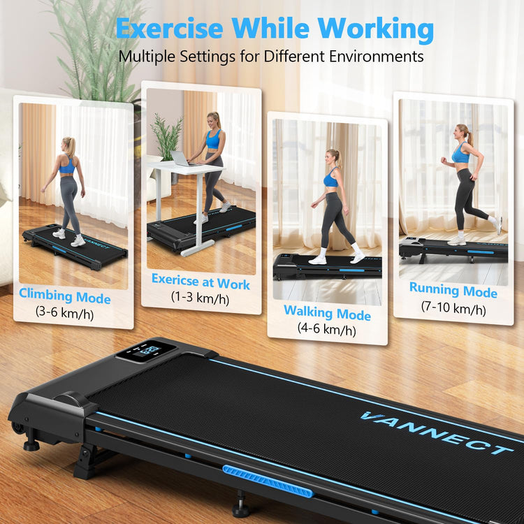 4-in-1 Walking Pad with 9% Incline and 12 HIIT Programs