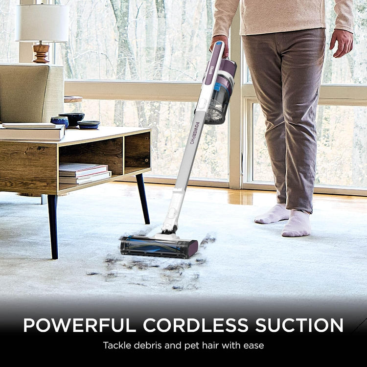 Shark PowerPro IZ370UK Cordless Stick Vacuum – Silver/Mauve