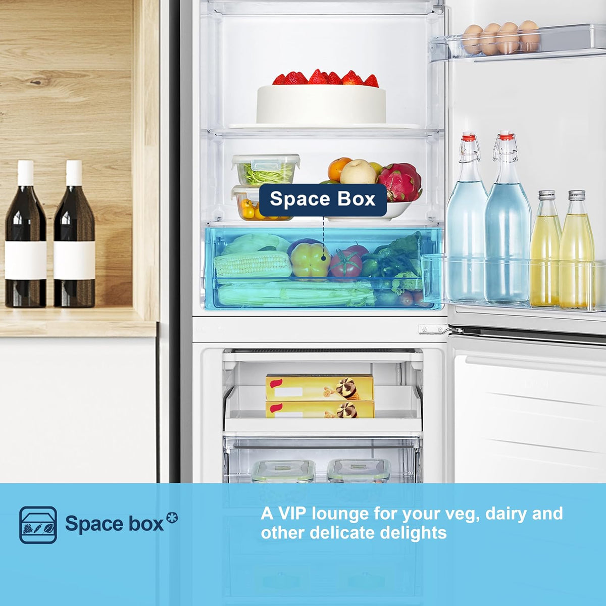 Freestanding Fridge Freezer 252L Silver