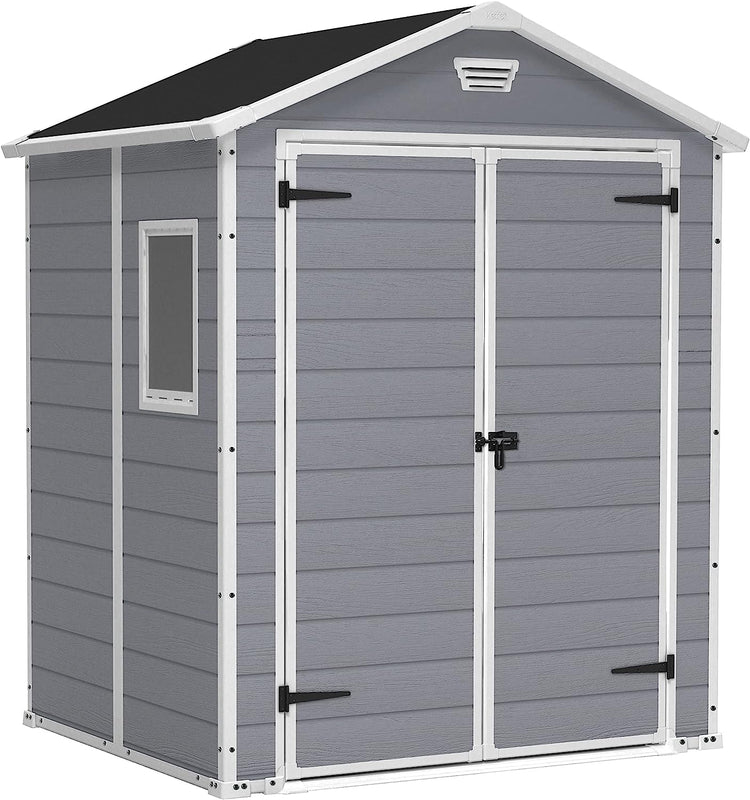 Keter Manor 6 x 5ft Double Door Outdoor Garden Shed