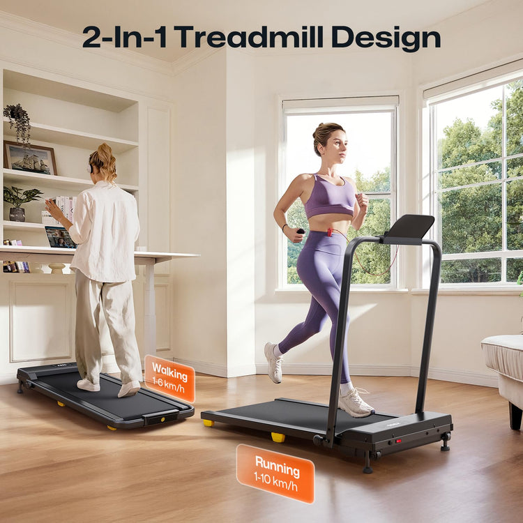 2-in-1 Foldable Treadmill with 9% Incline and Walking Pad Mode