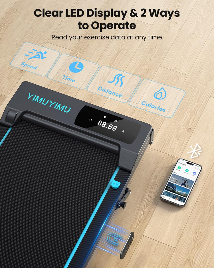 Portable Walking Pad with 8% Incline, App Control and 10 km/h Speed