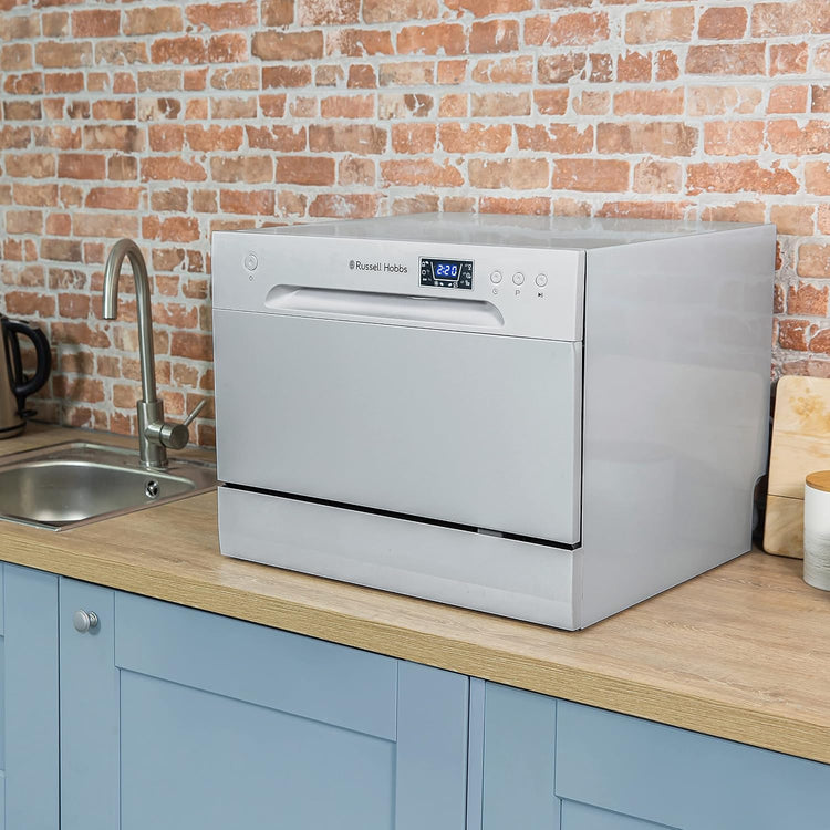 Freestanding Compact Dishwasher 6 Place Settings 6 Programs Silver