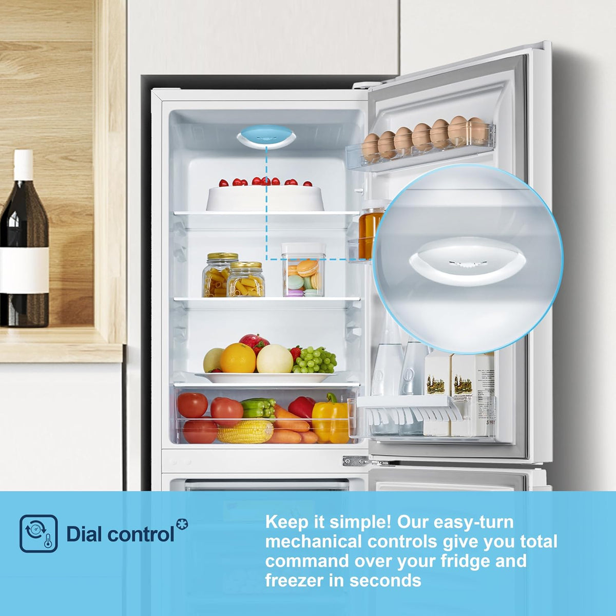 Freestanding 60/40 Split Fridge Freezer 175L White